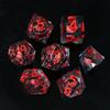 Elifel DND Dadi Set Dadi D&D 7 Pezzi Occhio del Drago Mobili Bulbo Oculare Resina Gioco Particolari con Bordi Affilati Poliedrici Dadi per Dungeon Draghi Pathfinder Rpg DND MTG con Confezione Regalo