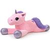 Yeqivo Giocattoli di Unicorno Gigante Peluche Animali di Peluche di Unicorno Viola Grande Arcobaleno Unicorn Plush （Rosa puro,60CM）