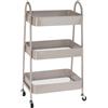WELL HOME MOBILIARIO & DECORACIÓN Well Home Carrello da cucina ROLLING colore Taupe con 3 cesti e ruote 44x31,5x79,5cm