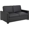 AC Design Furniture Maika Divano Letto, Pelle Sintetica, Nero, H: 84 x B: 153 x T: 98 cm