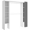 DEKIT GRUPO RIMOBEL SUIT - Cabina armadio aperta con ripiani regolabili e tenda - Bianco - 205 x 50 x 177,5 cm