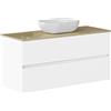 Baikal Duo, Legno Melammina 16 mm, Bianco, 120 cm