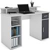 byLIVING Diego 01 - Scrivania in legno truciolato bianco, larghezza 120 cm, altezza 88 cm, profondità 55 cm