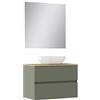 Baikal Duo, Legno Ceramica Vetro Melammina 16 mm, Verde Muschio, 80 cm