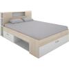 DEKIT GRUPO RIMOBEL Lanka, letto compatto per camera da letto, naturale/bianco, 95 x 149,6 x 218,5 cm