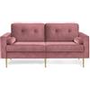 VASAGLE Divano a 3 Posti, Sofà per Soggiorno, in Velluto, per Appartamento, Piccolo Spazio, Struttura in Legno, Gambe Metalliche, Montaggio Facile, Design Moderno, 183 x 78 x 88 cm, Rosa LCS001P01