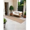 Hanse Home NORTHRUGS Kona Tappeto classico per interni ed esterni, in tessuto piatto classico, reversibile, Öko-Tex resistente alle intemperie e ai raggi UV, per balcone, terrazza, giardino, iuta bianca, 80 x
