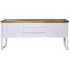 Jahnke Credenza, Legno ingegnerizzato Metallo, Quercia di Core/Bianco, Taglia Unica