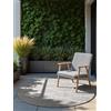 Hanse Home NORTHRUGS Liora - Tappeto rotondo e moderno, moderno, con design floreale, resistente alle intemperie e ai raggi UV, per balcone, terrazza, giardino, bianco, grigio, diametro 160 cm