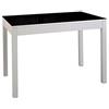 ASTIMESA Tavolo allungabile Cucina, Metallo Vetro Legno, Nero, 110x70 CMS-Extendida 160x70 CMS