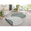 Hanse Home bougari Bali - Tappeto Reversibile per Interni ed Esterni, ø 200 cm, Colore: Verde/Panna