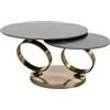 Kare Beverly Gold - Tavolino in acciaio, 42 x 80 x 132 cm