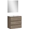 Baikal set bagno 80 cm 3 °C, melamina 16 mm, quercia Grigio Legno, 80