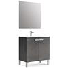 Baikal Mobile da bagno Neo, due porte, mobile con gambe. Varie finiture e misure. Melamina 16 mm. Mobile montato. 2 Ante con Specchio 80 cm Cenere