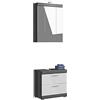 xonox.home X06B2B26, Legno, Parte Frontale: Bianco Lucido, Corpo + Inserto in Argento fumé, 1