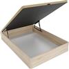 Homey Canapé pieghevole super rinforzato grande capacità con coperchio traspirante, angoli arrotondati, legno, cambria, 105 x 190