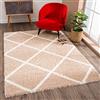 SANAT Madrid Shaggy - Tappeto a pelo lungo per soggiorno, camera da letto, cucina, beige, dimensioni: 200 x 290 cm