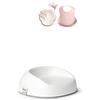 BabyBjörn Bundle of BabyBjörn Set pappa per Bambini, 5 pezzi,, Rosa chiaro + Rialzo per Sedia Bianco