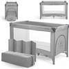 Kikka Boo KikkaBoo So Gifted, Culla da Campeggio e da Viaggio, Lettino, fino a 15 kg, Parco Culla 120 x 60 cm, 1 Livello, Pieghevole, Leggero, Portatile e Compatto, Borsa da Trasporto, Grigio
