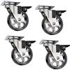 SOTECH Set di 4 rotelle decorative per mobili RAPID - Ø 75 mm nero con freno, portata 35 kg, altezza 97 mm