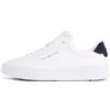 Tommy Hilfiger Uomo Sneakers Court Detail Essential in Pelle, Bianco (Alabaster), 45