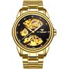 RORIOS Orologio da Polso Coppia Meccanico Orologi Uomo Donna Orologio Automatico Acciaio Inossidabile Orologio Luminosi Scheletrato Orologio Lavoro Elegante Oro Nero B