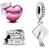 TCZNAF Graduation Charm Set di Laurea 2025 Ciondolo Pendant Compatibile per Bracciali Europei Regalo di gioielli per la Laurea