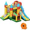 COSTWAY Castello Gonfiabile per Bambini, con 2 Scivoli, Include Piscina con Palline e Borsa di Trasporto, 3-10 Anni, con Compressore 780 W