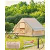 DARTMOOR Tenda da Campeggio Gonfiabile 4-6 Persone con Pompa 300x210x210 cm Tenda Gonfiabile Impermeabile con Doppie Porte Finestre Tenda da Esterno per 4 Stagioni Facile da Installare