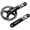 ZTZ Mountain Bike 170mm Guarnitura con 104 BCD 32/34/36/38T Corona, Lega di Alluminio MTB Manovella Stretta Larga CNC Bulloni Corona Rotonda (36T, Nero)