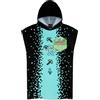 MINECRAFT Asciugamani Bagno con Cappuccio Asciugamano Doccia Ragazzi 100% Cotone Creeper Poncho Bambino Telo Mare Bambina Morbido (Nero/Blu, 6-9 Anni)
