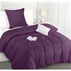 Utopia Bedding Copripiumino Singolo - Microfibra Copripiumino 135x200cm + Federa 80x80cm - Viola