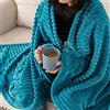 EMEMA Coperta Pile 125x150 cm Coperta Divano Velluto Plaid in Singolo e Matrimoniale Letto Morbida Decorazioni Casa Tinta Unita per Letto Ufficio Elegante 1 Pezzo Blu Verde