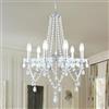 KMaiPem Cristallo Lampadario Camera da Letto Classico, 6 Luci Francese Country Cromato Lampadario a Sospensione Vintage, Rustico Chic Moderni Lampadari da Fattoria per Soggiorno Cucina Sala da Pranzo