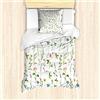 ABAKUHAUS Floreale Set Copripiumino, Fiori dell'erba Acquerelli, 2 Pezzi con 1 Federa Cuscino, 135 x 200 cm - 80 x 80 cm, Multicolore Verde