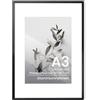 Feihorrm Cornice portafoto A3 nera, in alluminio DIN A3, per foto da 29,7 x 42 cm, senza passepartout o foto da 20 x 28,7 cm, con passepartout, cornice in metallo con vetro temperato per poster, cornici