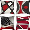 ZHAOMIMI Set di 4 Cuscini Divano colorato Geometrico Cotone Biancheria Decorativo Copricuscini Divano 45x45cm (rosso)
