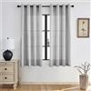 Melodieux Tende con occhielli, colore grigio, effetto lino, semi-libere, set da 2, 210 x 140 cm, tenda con occhielli, in lino, semitrasparente, Linen Curtains for Living Room