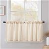 CUCRAF Tende Cucina per Interni a Vetro Finestra 90x60 (LxA) cm 2 Pezzi Corte Lino Tenda Beige