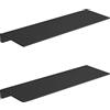 JOOM Mensole da Muro in Alluminio Nero 40 cm, Set da 2 Antiruggine