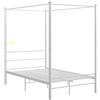 QJBSAVVA Letto Una Piazza E Mezzo/Letti Una Piazza E Mezza Struttura Letto Matrimoniale/Letto Piazza E Mezza - Letto a Baldacchino Bianco in Metallo 140x200 cm