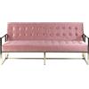 Beliani Divano 3 Posti Colore Rosa Opaco in Velluto Stile Modern Retro