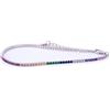 Remo Gammella Gioielli Bracciale Uomo Donna Tennis Argento 925 bagnato in Oro Bianco e Zirconi Rainbow Multicolor a taglio diamante da 2 mm. Misura regolabile da 17 a 21 cm