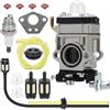 E-RFSEY carburatore per decespugliatore, 52 CC, 49 CC, 43 CC, Set di carburatori con Guarnizione, Tubi, Candela e Filtro Carburante (Set di 14)