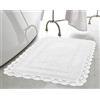 Laura Ashley Uncinetto Cotone 24 x 40 Tappeto da Bagno, Bianco, White, 21x34 in.
