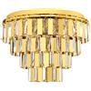 Eglo Lampada da soffitto Erseka a 7 luci, moderna, elegante, lampada da soggiorno in acciaio in ottone e cristallo trasparente, lampada da cucina, corridoio con attacco E14