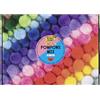 folia 50209 - Miscela di pompon JUMBO BUNT, 200 g di pompon in 15 colori, circa 900 palline di peluche con Ø da 1 a 4 cm, per lavori di bricolage, decorazioni e abbellimenti