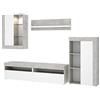 DEKIT GRUPO RIMOBEL Rimobel Tokio Soggiorno TV modulare, Truciolato, Bianco, Cemento/Blanco