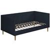 DHP Furniture DHP Franklin Letto da Giorno Imbottito, Lino Blu, Singolo