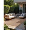Hanse Home NORTHRUGS Liora Tappeto moderno per interni ed esterni, in tessuto piatto, con design floreale, resistente alle intemperie e ai raggi UV, per balcone, terrazza, giardino, iuta bianca, 160 x 230 cm